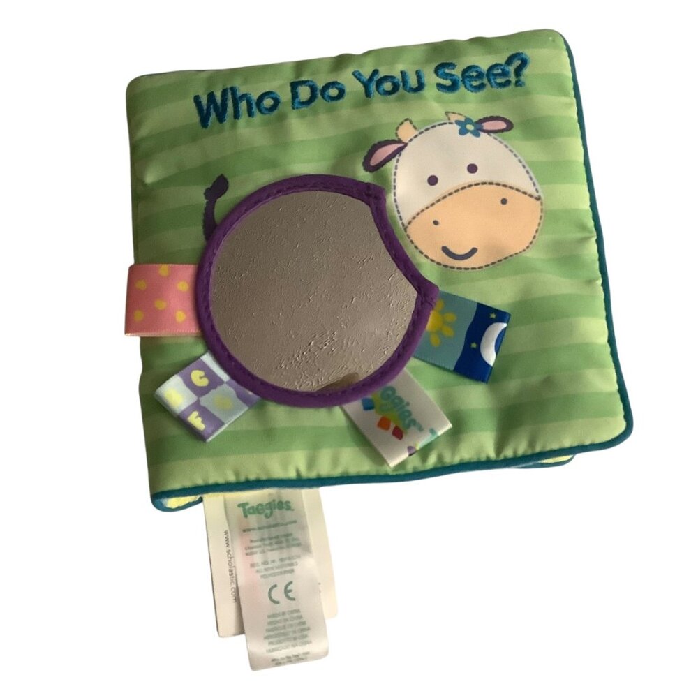 Taggies "Who Do You See?" Soft Baby Book Textured Tab Mirror Sensory Development